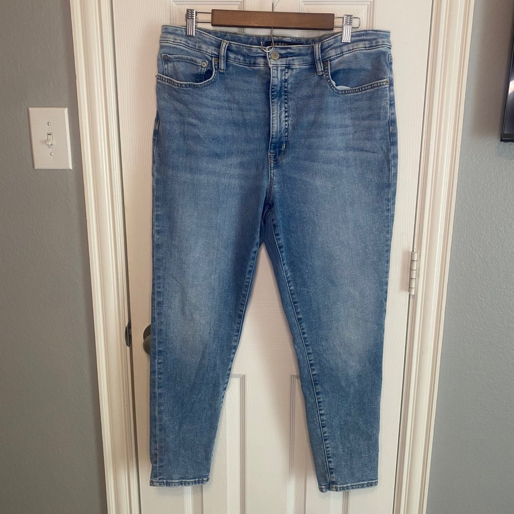 Lauren Ralph Lauren Womens High Rise Skinny Jeans Medium Wash Blue Size 16